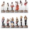 Rock and Roll vs Jazz Hand Painted Polystone Chess Pieces Set