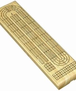 Natural Color Cribbage Board with Three Tracks for Family Fun