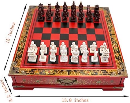 Unique 15 Inch Wooden Chess Set Retro Terracotta Warriors Travel Gift 2 Unique 15 Inch Wooden Chess Set Retro Terracotta Warriors Travel Gift - Image 2