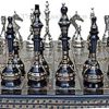 Handmade Medieval British Army Metal Chess Set with Marble Board 3.5″ 4