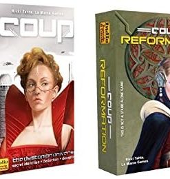 Coup Game Bundle with Coup and Reformation Expansion by Indie Boards and Cards