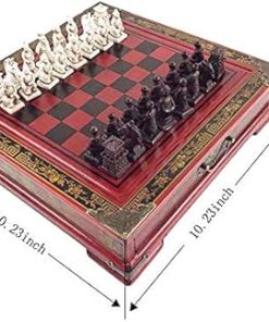 Terracotta Warriors Chess Set Classic Wooden Board Game for All Ages 2