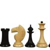 Soviet Latvian Reproduced Chess Pieces Ebonized Boxwood 4.1 Inch King
