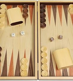 15 Inch Retro Wood Backgammon Set for 2 Players Ages Eight and Up 2