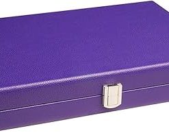Premium 13 Inch Travel Backgammon Set Purple Board Grey Field 2