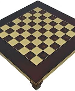 Brass and Red Chess Board with 1 Inch Squares for Every Player
