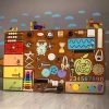 Handmade Montessori Busy Board with Puzzles Locks and Sensory Features