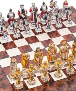 Bello Games Alabaster Incas Spanish Chessmen Agostino Luxury Board Italy