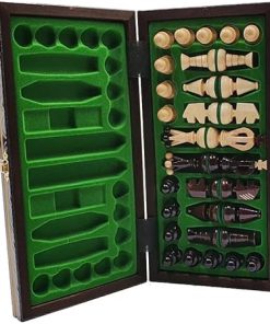 Chess and games shop Muba Beautiful Handcrafted Wooden Chess Set with Wooden Board and Handcrafted Chess Pieces – Gift idea Products (12” (31 cm) Royal) 2