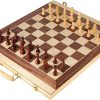 Wooden Chess and Backgammon Case for All Ages 6 and Up Games