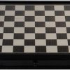 Black Stained Chess Board with Storage Drawers for Easy Organization