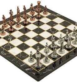 Medieval British Army Metal Chess Set with Handmade Wooden Board 2