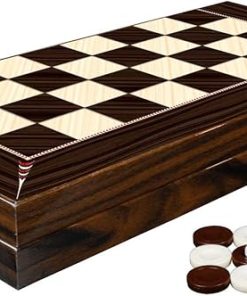 16.5” Turkish Backgammon Set, Board Game for Family Game Nights, Modern Elite Vinyl Unscratchable Tavla for Adults and Couples, Magnetic Closing Meachanism by LaModaHome 2