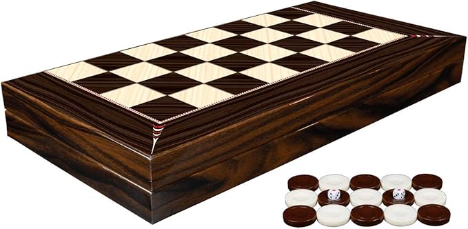 16.5” Turkish Backgammon Set, Board Game for Family Game Nights, Modern Elite Vinyl Unscratchable Tavla for Adults and Couples, Magnetic Closing Meachanism by LaModaHome 2 16.5'' Turkish Backgammon Set, Board Game for Family Game Nights, Modern Elite Vinyl Unscratchable Tavla for Adults and Couples, Magnetic Closing Meachanism by LaModaHome - Image 2