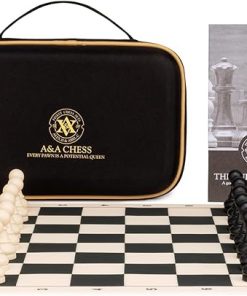 A&A Chess Set – 15”x15” Foldable Silicone Chessboard and 3.25” King Height Plastic Staunton Pieces with Carrying Case for Portable Travel 2