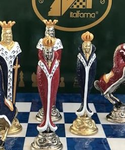 Hand Painted Metal Chess Set by Italfama in Renaissance Theme