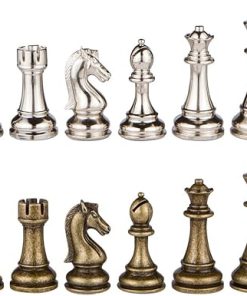 Mars Silver and Bronze Metal Chess Set with 3 Inch King Extra Queens