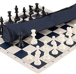 Triple Weighted Quiver Chess Set by US Chess Federation Navy Color
