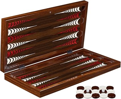 16.5” Turkish Backgammon Set, Board Game for Family Game Nights, Modern Elite Vinyl Unscratchable Tavla for Adults and Couples, Magnetic Closing Meachanism by LaModaHome 16.5'' Turkish Backgammon Set, Board Game for Family Game Nights, Modern Elite Vinyl Unscratchable Tavla for Adults and Couples, Magnetic Closing Meachanism by LaModaHome