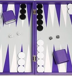 Premium 19 Inch Purple Backgammon Set – Large Size Game Board