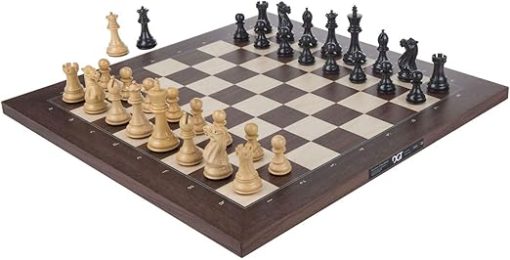 DGT USB Walnut Chess Board with Classic Pieces and Carrying Bag Included