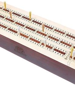 Cribbage Board Inlaid in Maple and Bloodwood with Storage Drawer and Tracks 2
