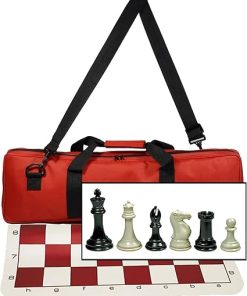 WE Games Ultimate Tournament Chess Set Red Portable Travel Chess Set