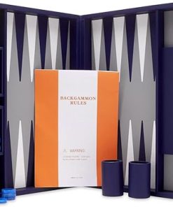 Travel Backgammon Set for Adults 15 Inch with Pieces Dice Instructions Navy