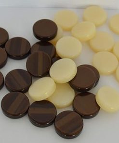 30 Small Acrylic Backgammon Checkers Chips in Brown and Ivory 1 Inch 2