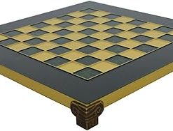 Brass and Green Chess Board with One Inch Squares for Classic Play 2