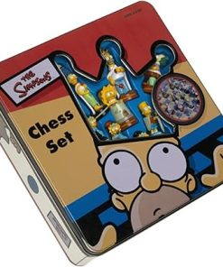Simpsons Chess Set with Foldable Laminated Playing Board for Easy Storage
