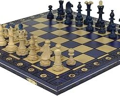 Handcrafted Wooden Chess Set with Board and Pieces – Great Gift Idea