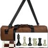 Deluxe Chess Set with Canvas Bag and Weighted Pieces for Travel