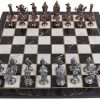 Archers Large Chess Set Blue and Copper with Brown Chess Board 3