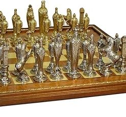 Ital FAMA Chess Set with Elm Burlwood Board 48M EBG 2