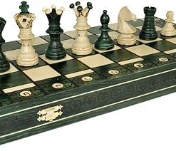 CIE Green Ambassador Wooden Chess Set 21×21 32 Pieces Ages 8+ 2