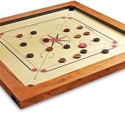 Surco Vintage K Carrom Board with Coins Striker Kikar Wood Frame 8MM