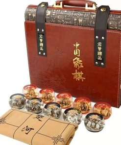 Crystal Xiangqi Chinese Chess Set Strategy Board Game with Giftbox
