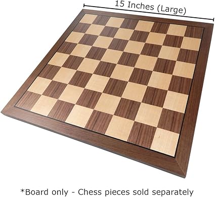 Kratos 15×15 Inch Chess Board with Inlaid Walnut Wood for Classic Play 2 Kratos 15x15 Inch Chess Board with Inlaid Walnut Wood for Classic Play - Image 2