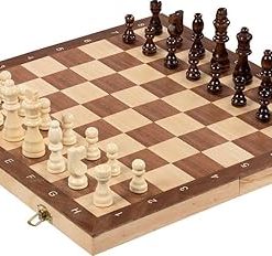 Wooden Folding Chess Game Set 38 x 38 cm Perfect for Family Fun