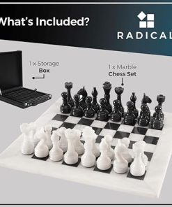 Handmade 15 Inch Marble Chess Set with Storage Box for Two Players 2