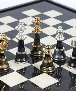 Mancini Luxury 24K Gold Silver Plated Chessmen by Bello Games Italy