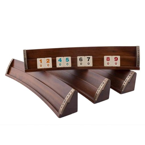 Personalized Wooden Oval Rummy Cube Game Set - Curved Board Game