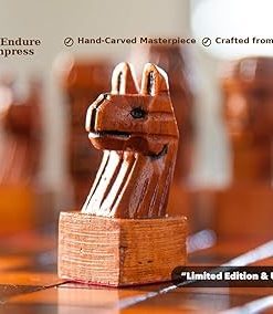 Luxury Hand Carved Chess Set Premium Oak Wood Decorative Gift for Adults 2