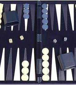 15 Inch Deluxe Blue Backgammon Set – Premium Quality Game Board