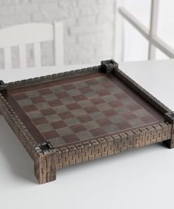 Fortress Chessboard 17.25 Inch with 1.5 Inch Squares Tan and Brown
