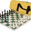 Deluxe Solid Plastic Chess Set Combination in Neon Green Color 3