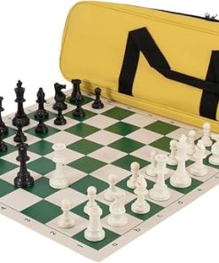 Deluxe Chess Set Combination Solid Plastic Neon Yellow Color