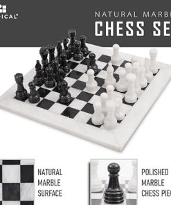 15 Inch Handmade Black and White Weighted Chess Set for Adults 2