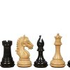 Derby Knight Staunton Double Weighted Chess Pieces in Ebonized Boxwood